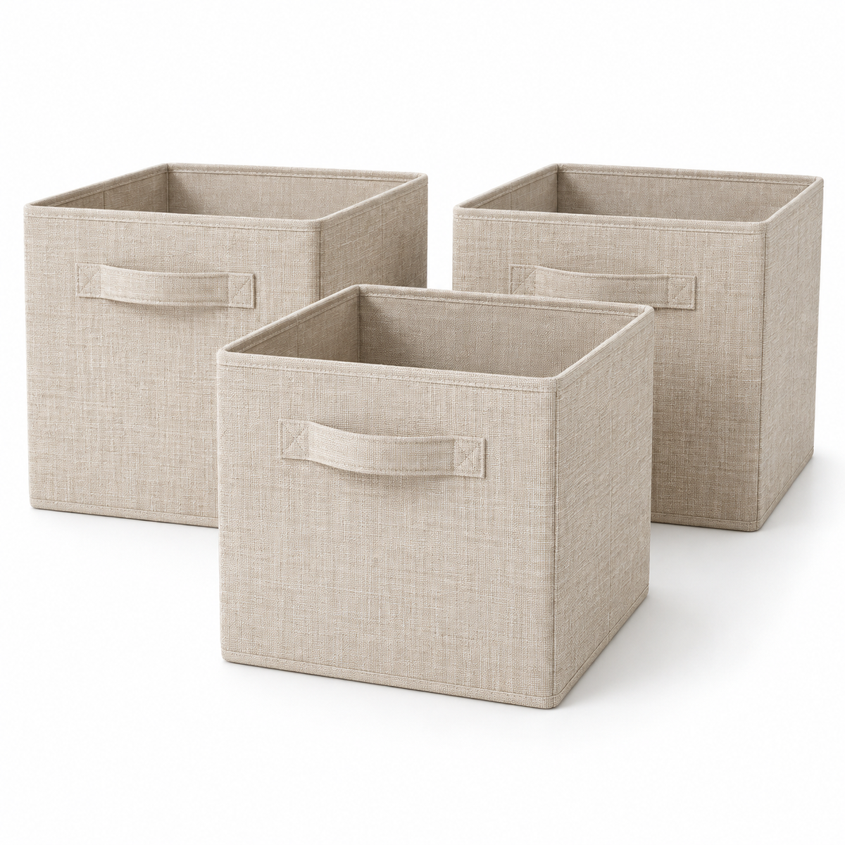 Woven Fabric Storage Cubes - Set of 3