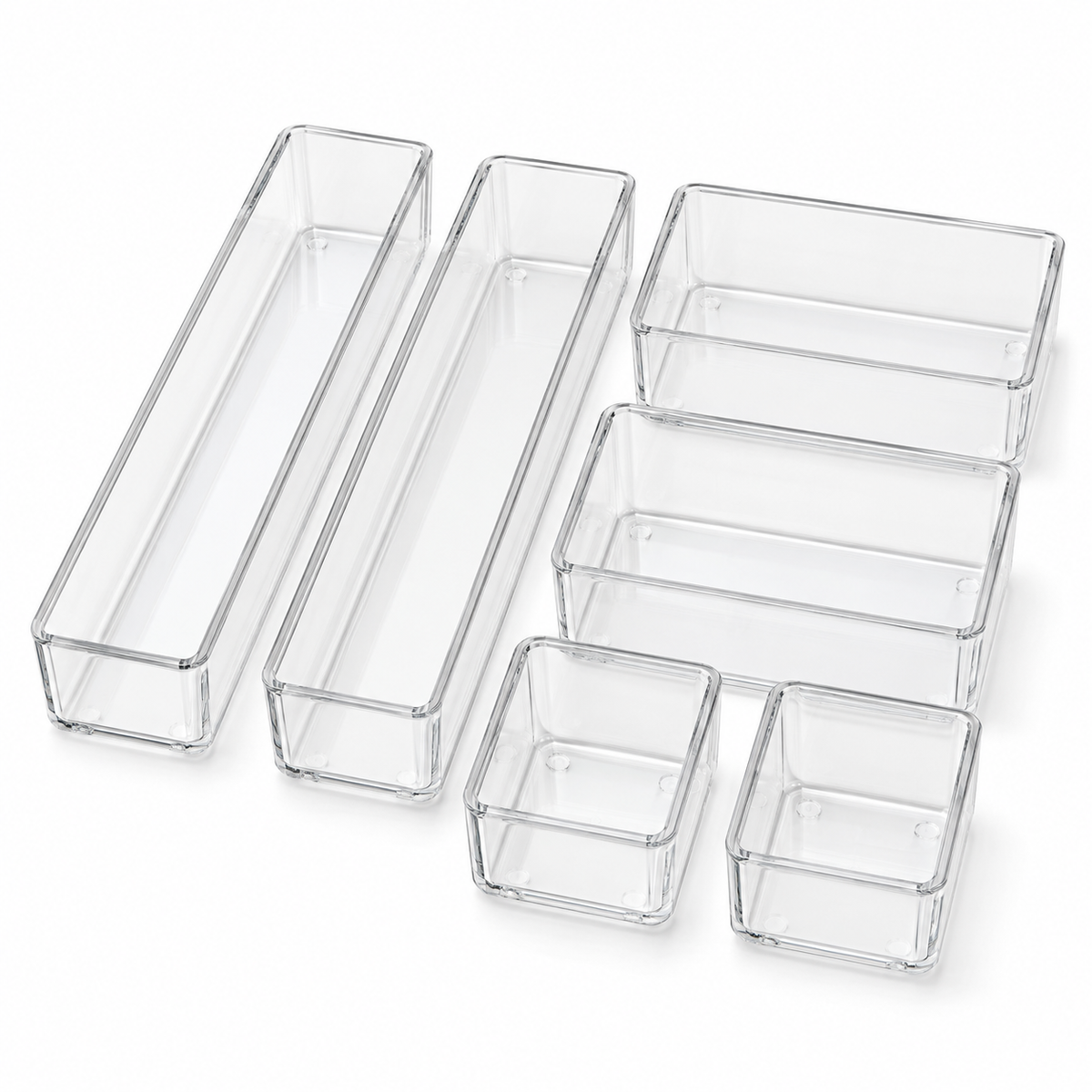 Clear Acrylic Drawer Trays - Set of 6
