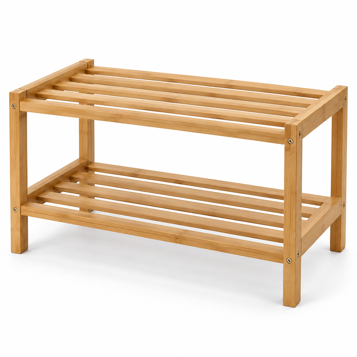 Two-Tier Bamboo Shoe Rack