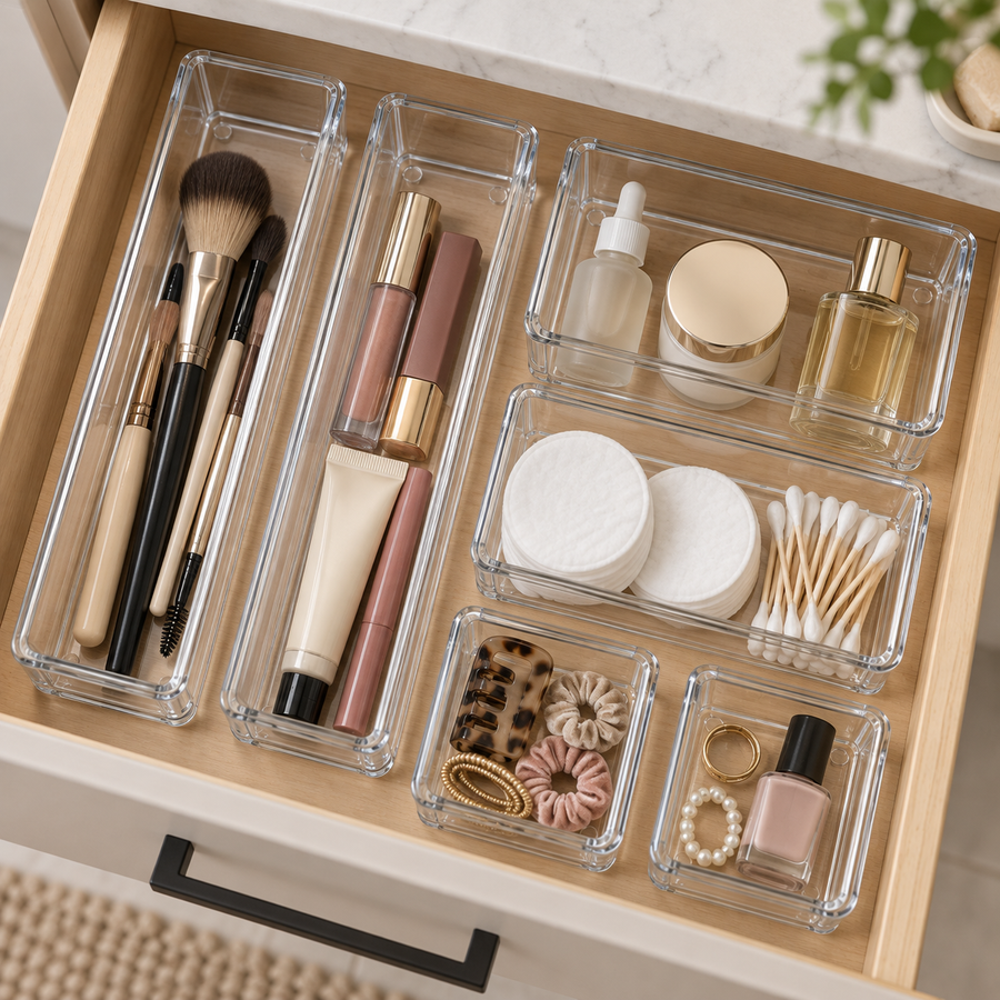 Clear Acrylic Drawer Trays - Set of 6