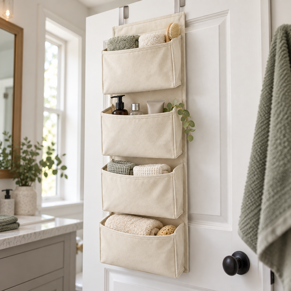Four-Pocket Over-Door Canvas Organizer