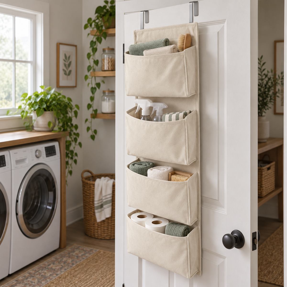 Four-Pocket Over-Door Canvas Organizer